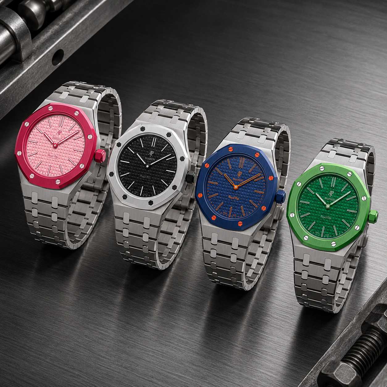 Stainless Steel Case Bracelet for ROYAL POP SWATCH x AP Pocket Watch