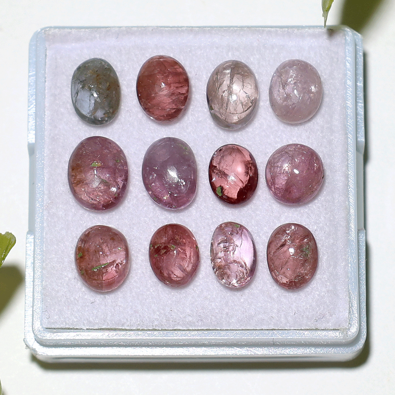 Burmese 12 PC Natural Spinel Untreated 7.6mm-9.2mm Oval Cabochon Gemstones Lot