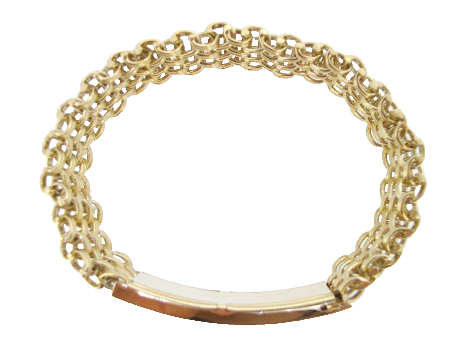 Bracelet Speidel ID Identification Gold Electroplate Woven Links 7.5 in Vintage
