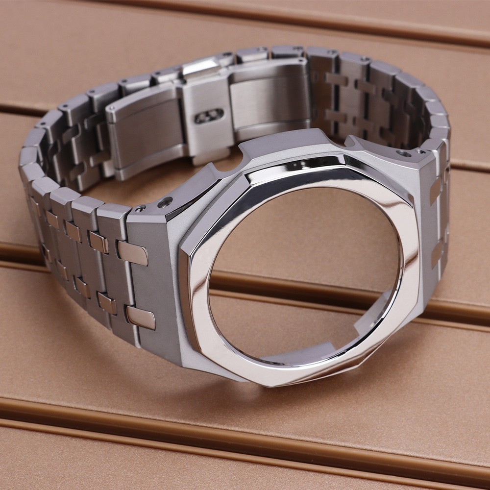 44.3mm Watch Case Strap Polished 316L Stainless Steel Modify casio GA-2100 Mod