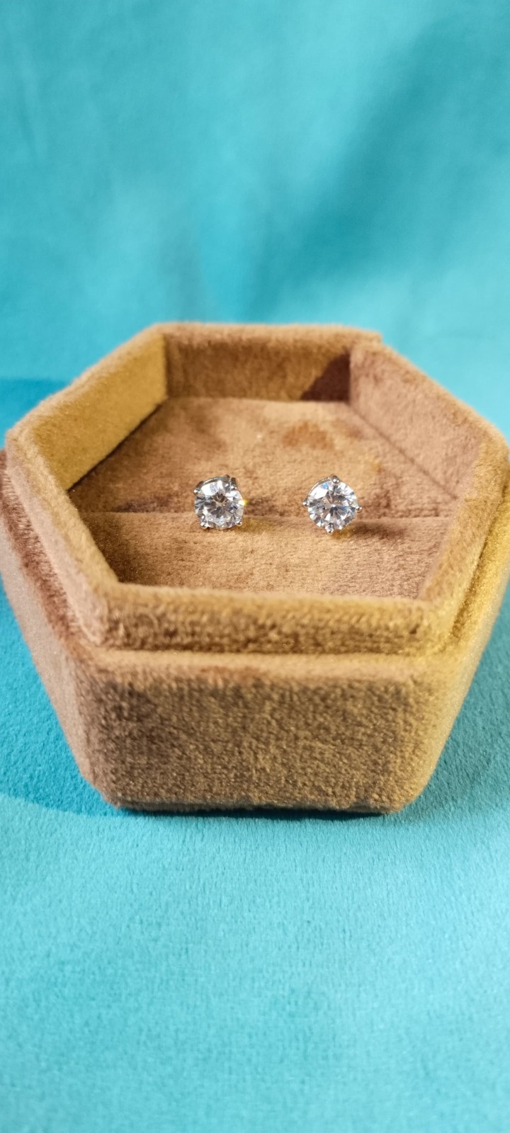 14k SOLID WHITE Gold! 3/4CTTW CT REAL GENUINE Diamond Stud Earrings PAIR