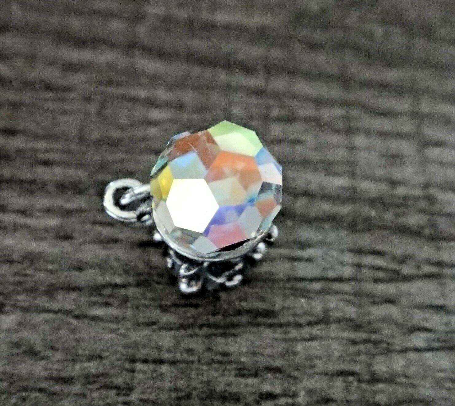 12x15mm Unusual Realistic Fortune Teller Crystal Ball Sterling Silver Charm