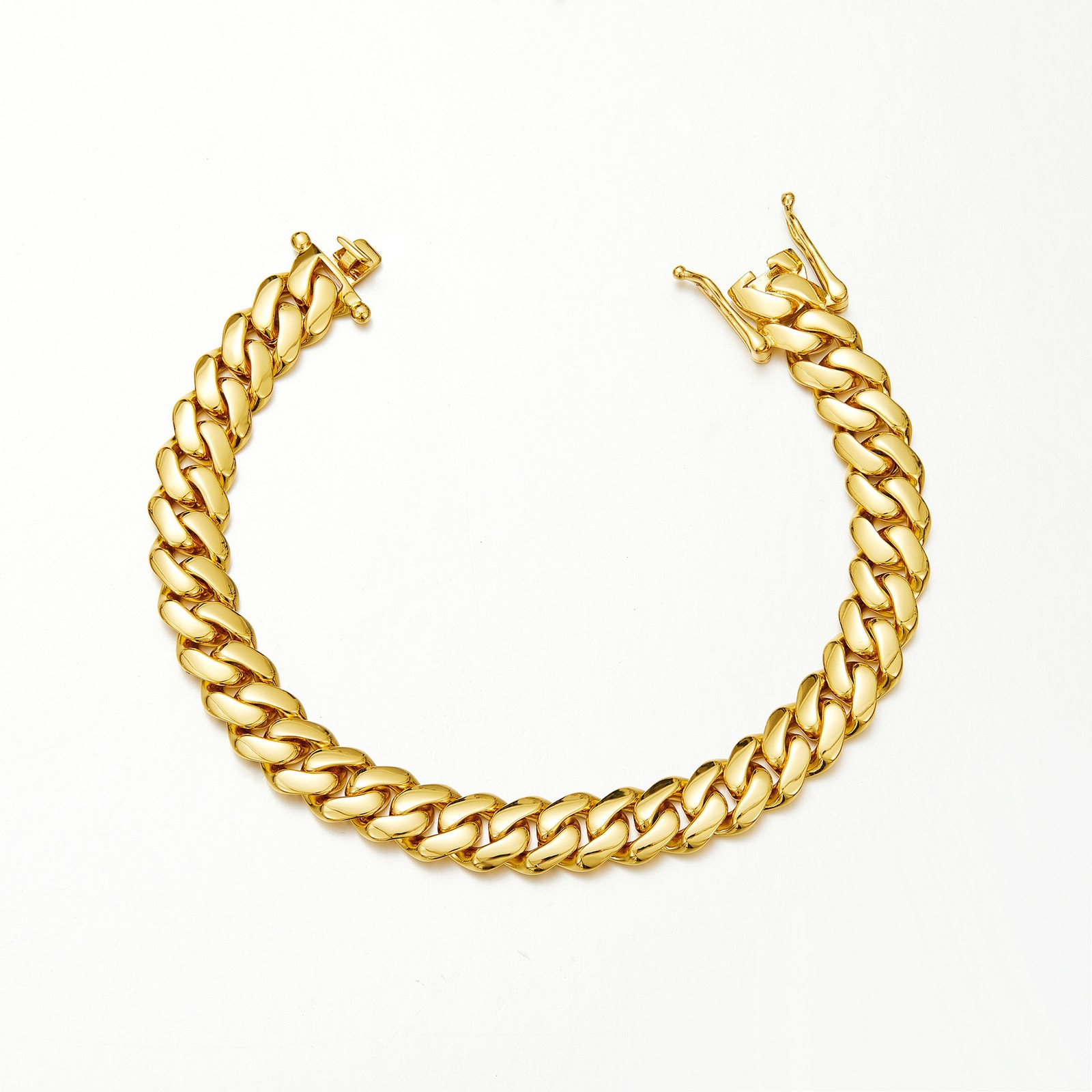 Miami Cuban Link Chain Necklace Bracelet 14K Gold Plated Stainless Steel 12-20MM