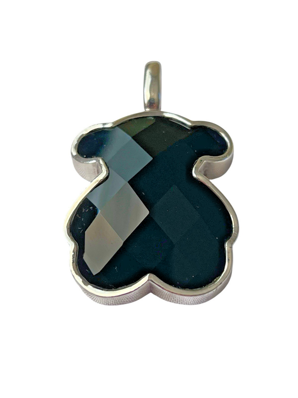 TOUS Sterling Silver Black Onyx Bear Pendant 925 Original Box
