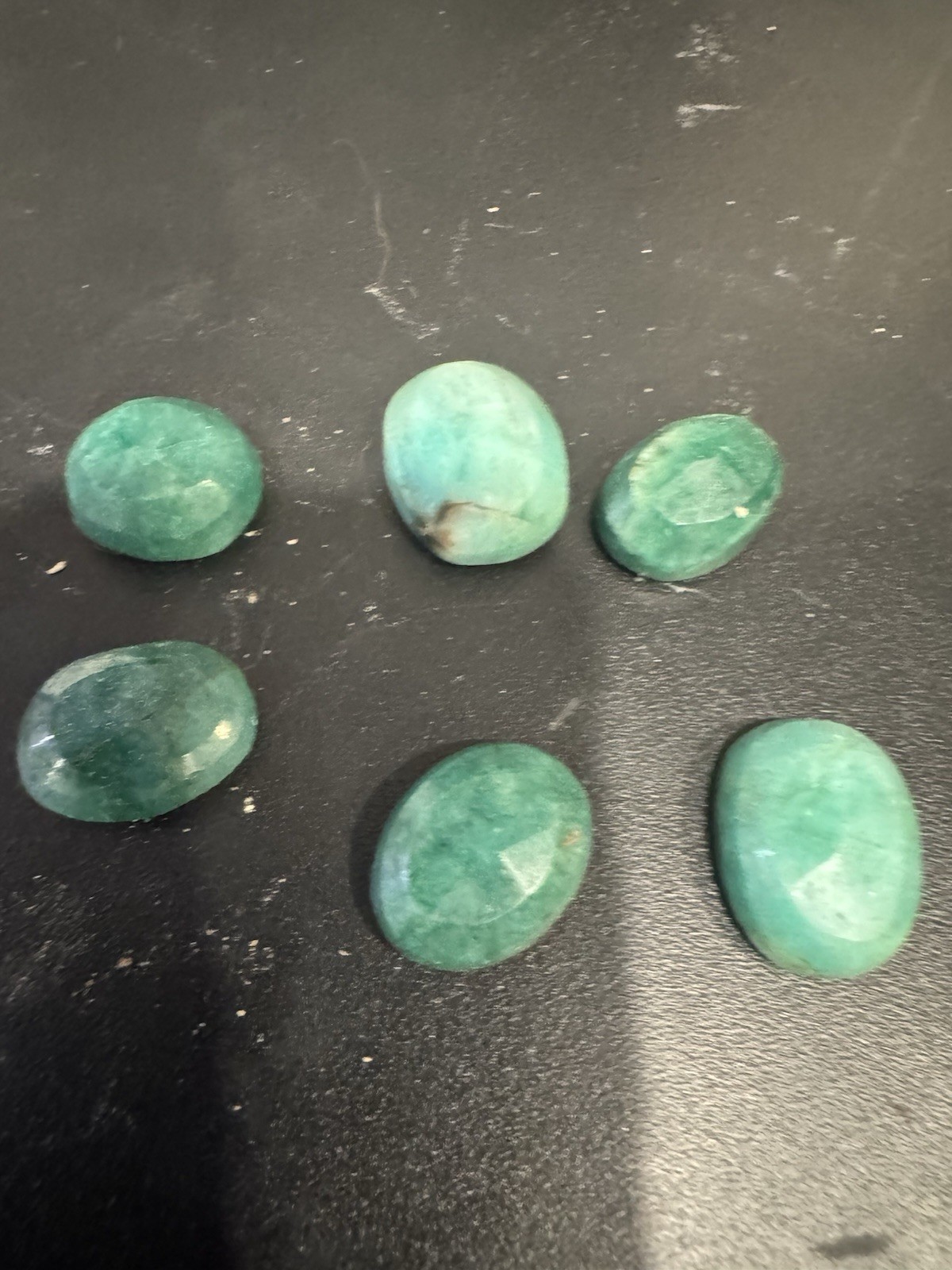 💎 6 Oval Natural Bluish Green Emeralds Zambia Gemstone