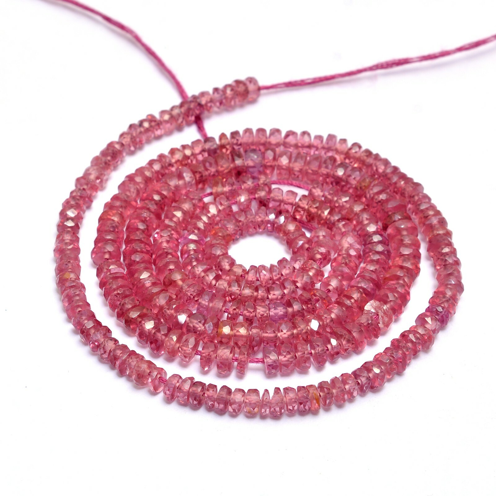 AAA+ Malaya Garnet Gemstone 3mm-4mm Rondelle Faceted Loose Beads | 16inch Strand