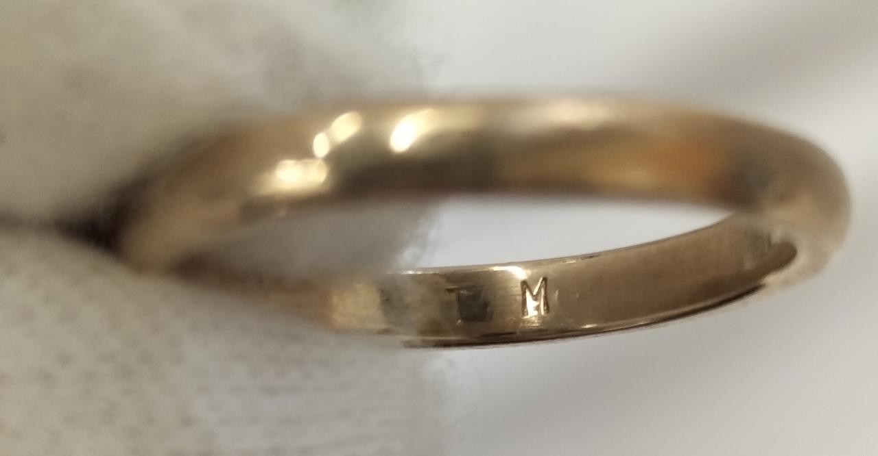 K18 18K Yellow Gold Plain Band Ring Minimalist Simple Smooth Used Japan