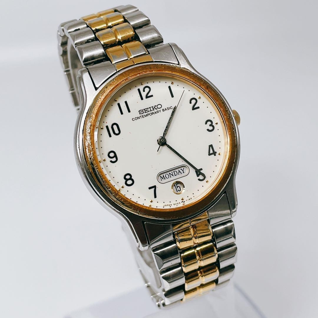 New battery/working Seiko men’s Day-Date vintage 5H23-7080