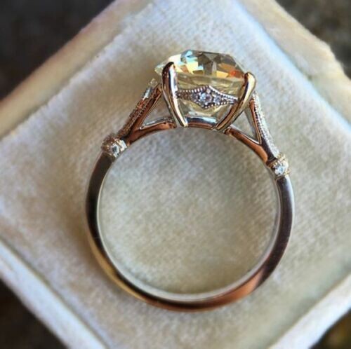 2Ct Lab Created Diamond Solitaire Engagement Ring Solid 14K White Gold Over