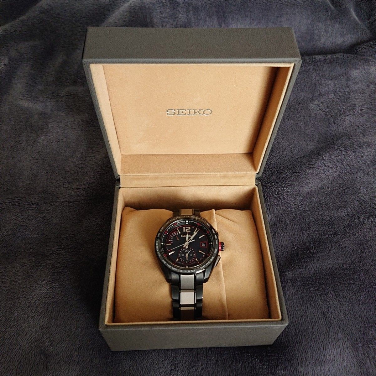 [B1P] Seiko Brightz SAGA267 World Time Radio Solar Black Dial Watch [r9s]
