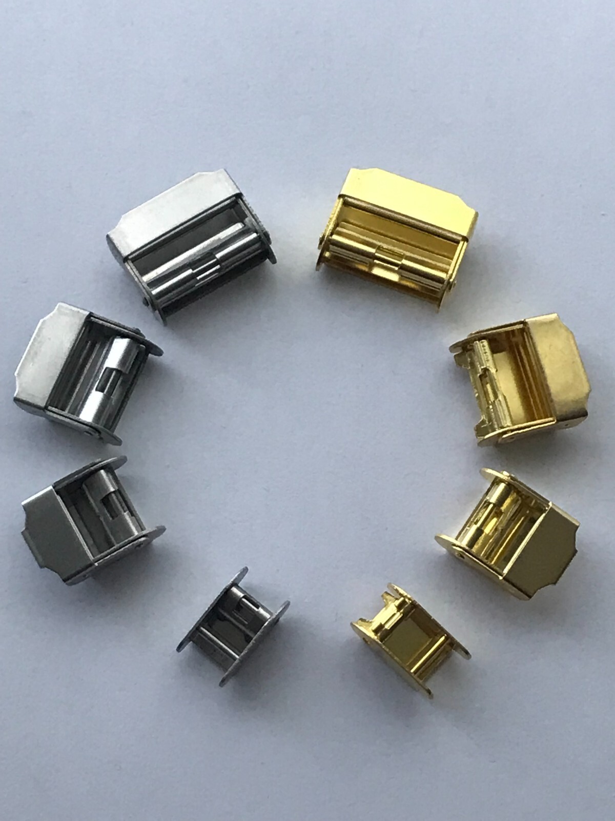 Sliding Clamp Security Clasp Watch Bracelet Strap 7mm to 22mm Gold and Silver