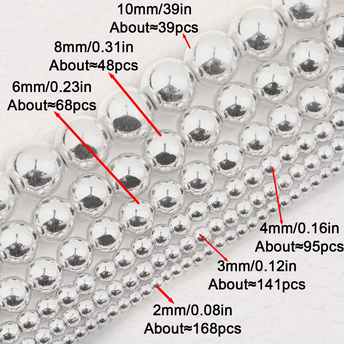 Sterling Silver Smooth Beads Ball Chain Necklace 4MM/6MM/8MM/10MM Jewelry