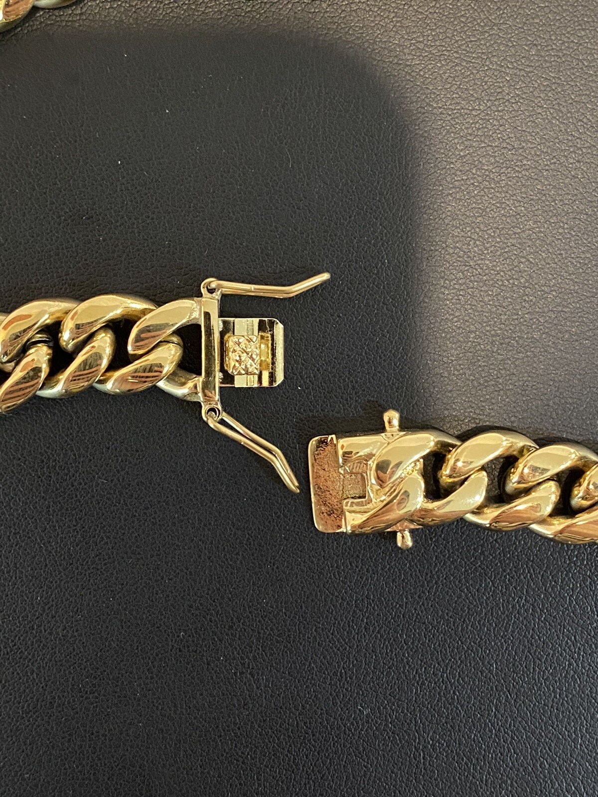 Real Solid 14K Gold Over Stainless Steel Miami Cuban Link Chain Necklace Choker
