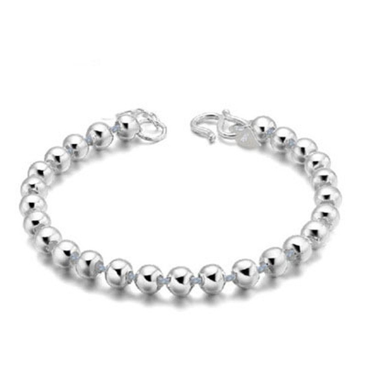 925 Sterling Silver Transfer Bead Bracelet Anklet Chain for Women Fine Jewelry
