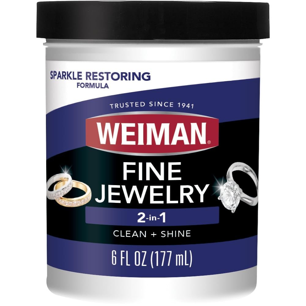Weiman Fine Jewelry Cleaner Liquid with Cleaning 6 Fl Oz (Pack of 1), Multi