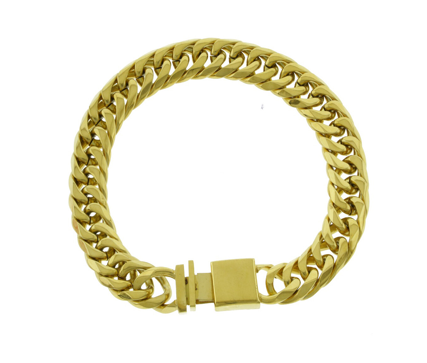 8-10” Long Solid 18K Gold Plated 9mm-21mm Miami Cuban Curb Link Chain Bracelet