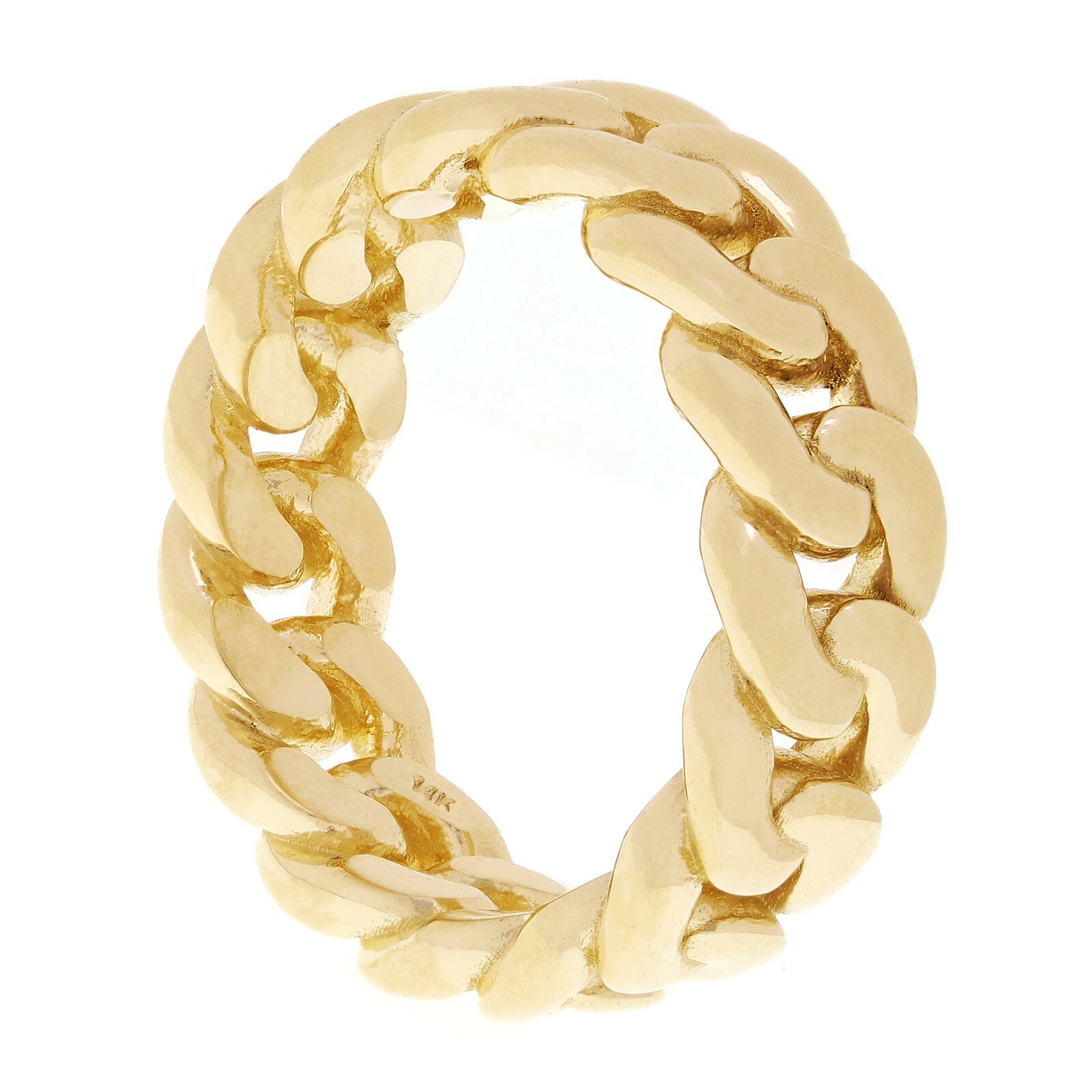 14k Yellow Gold Solid Miami Cuban Ring Curb Link Band 7.5mm Size 10 – 13 grams