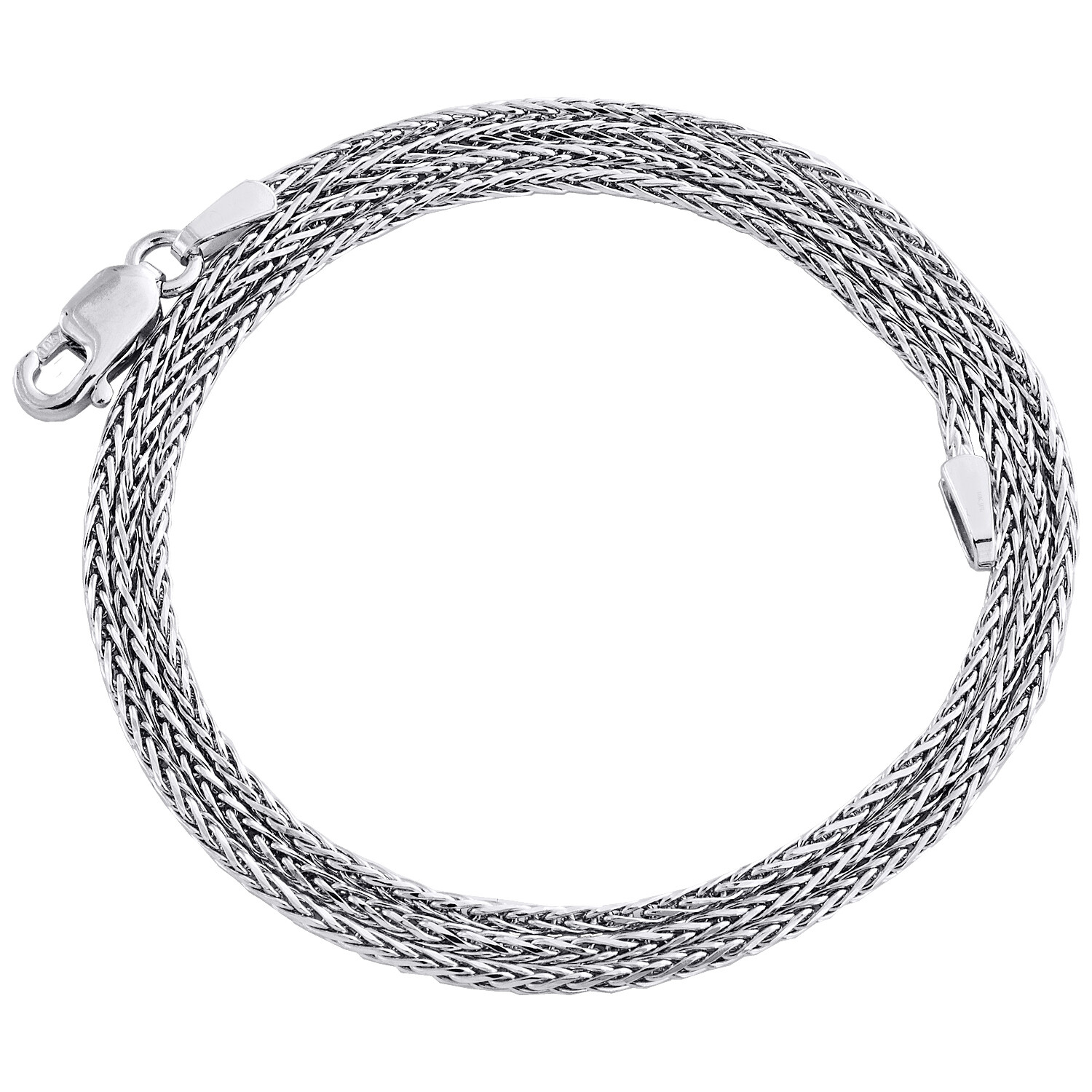 10K White Gold 1mm Round Spiga Link Chain Fancy Italian Necklace 16 – 24 Inches