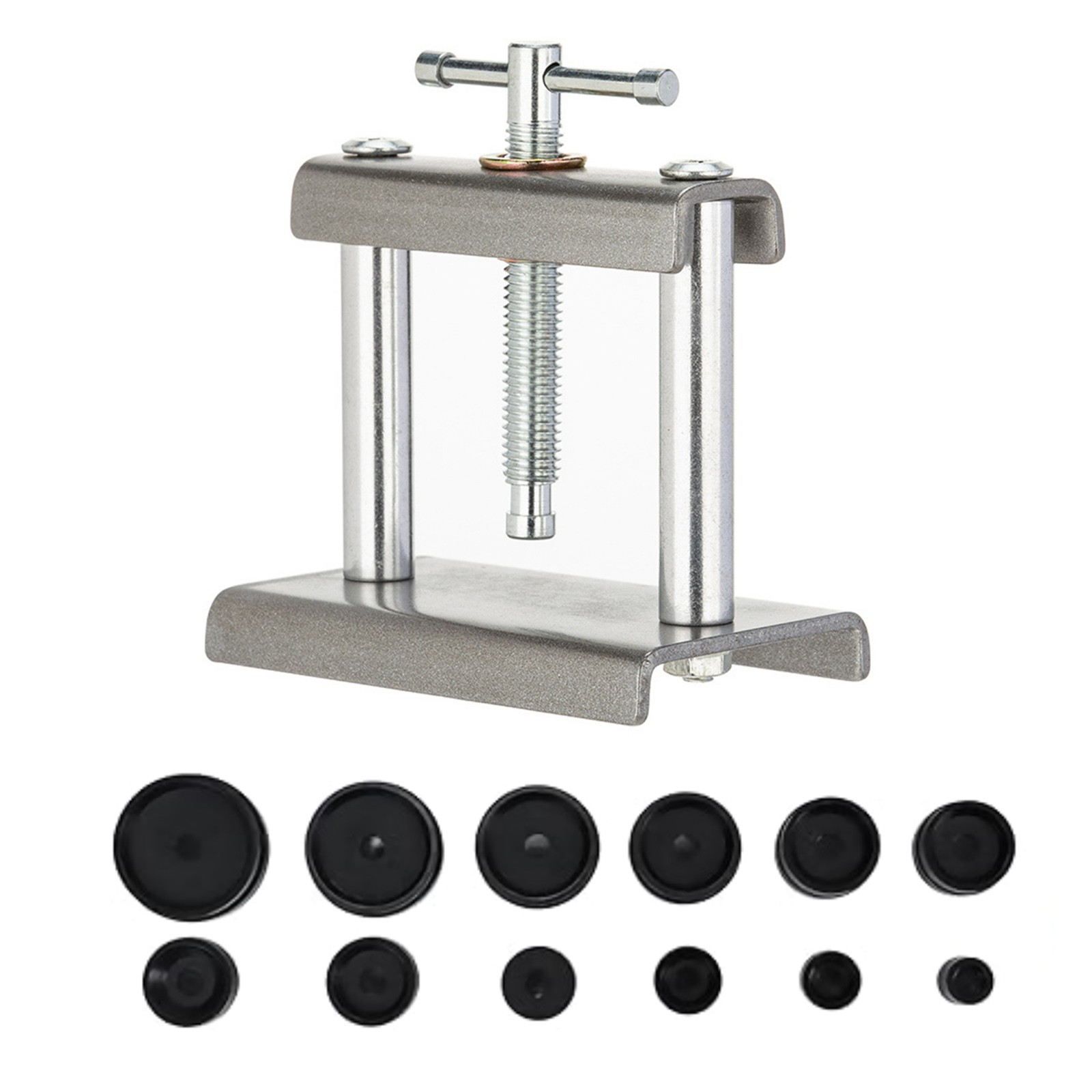 Watch Repair Tool Set Press for Back Case Covers with 12 ABS Mold Attachments