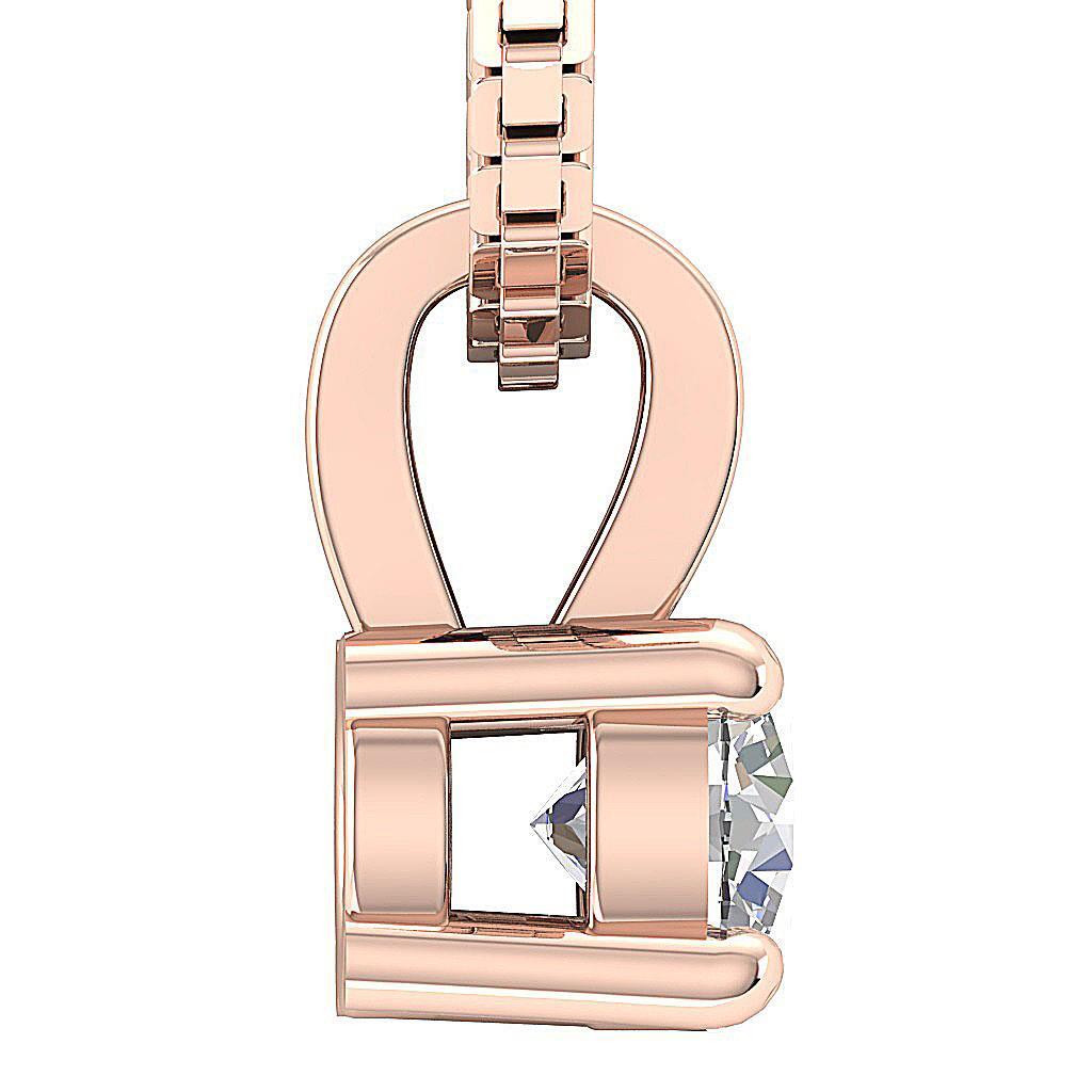 Lab Grown Diamond Solitaire Pendant Necklace VS1 F 0.25 Carat 14K Gold Prong Set
