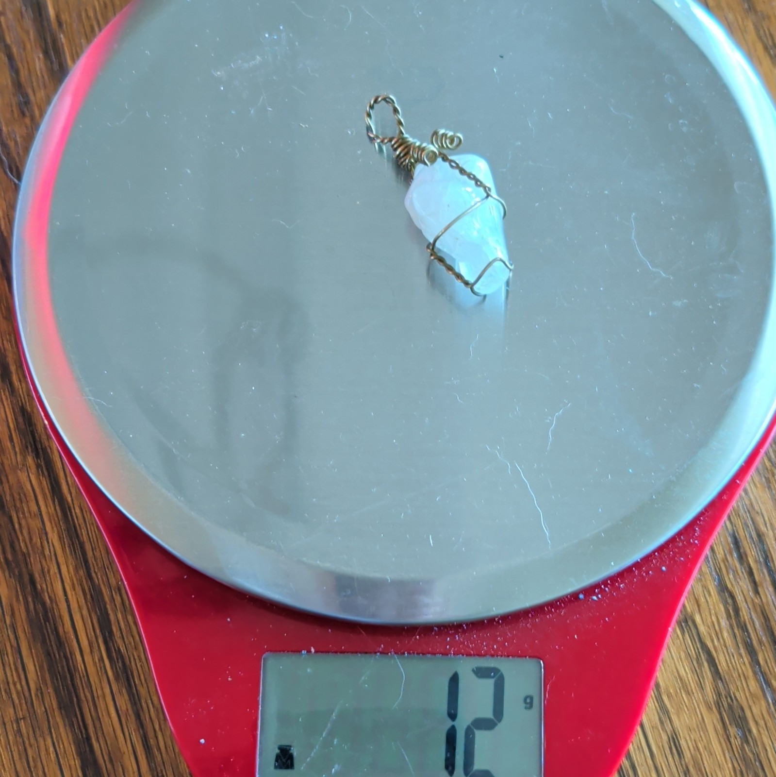 Wire Wrapped Aquarium Brass Wire Pendant. 12 Grams, Tested W/Presidium 2 gemtest