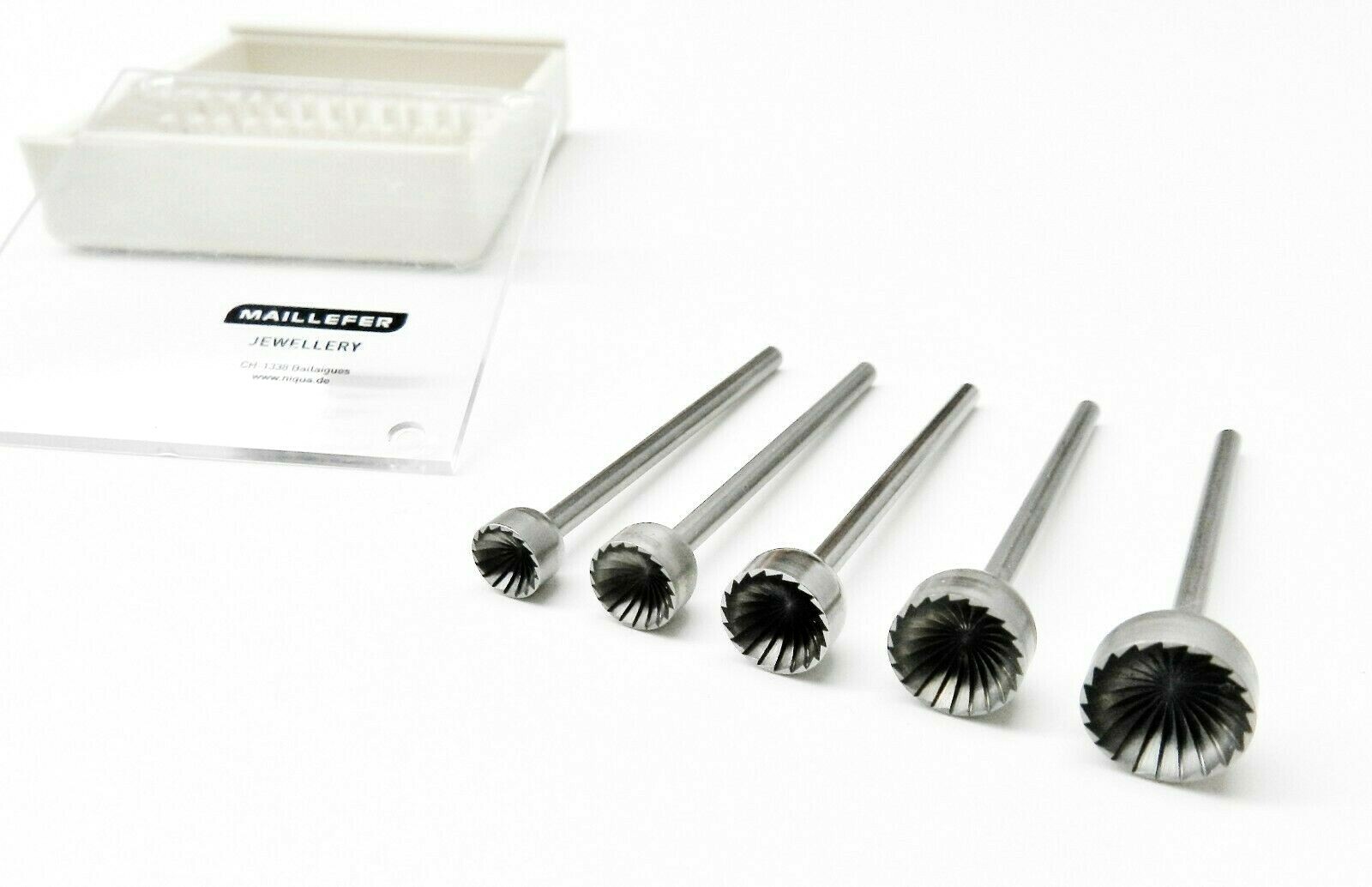 Large Cup Bur Set Fig 77b Concave Cutter Fraise 5Pc Assortment 6mm to 10mm Swiss