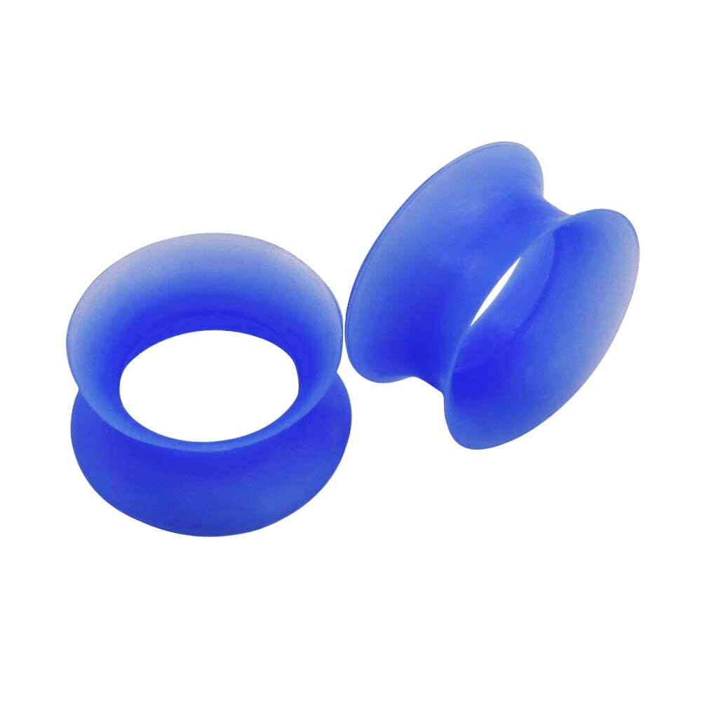 PAIR Soft Thin Silicone Double Flared Ear Tunnels Plugs Gauges Expander 2g-3/4″