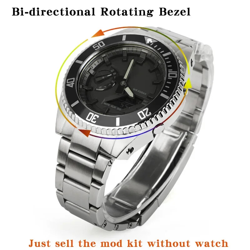 Stainless Steel Bezel Mod Kit Case Band for G-Shock GA-2100 GA2110 Cover Strap