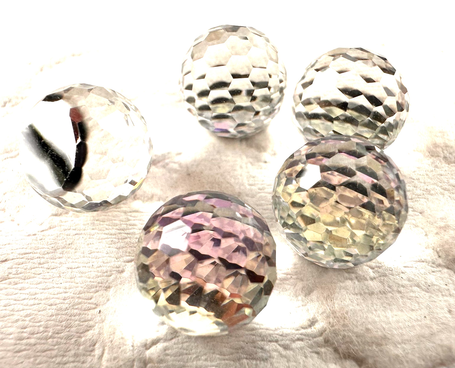 SL364 Swarovski 10mm roundx8.5mm high glass 3/4 oval ball faceted silver foil(5)