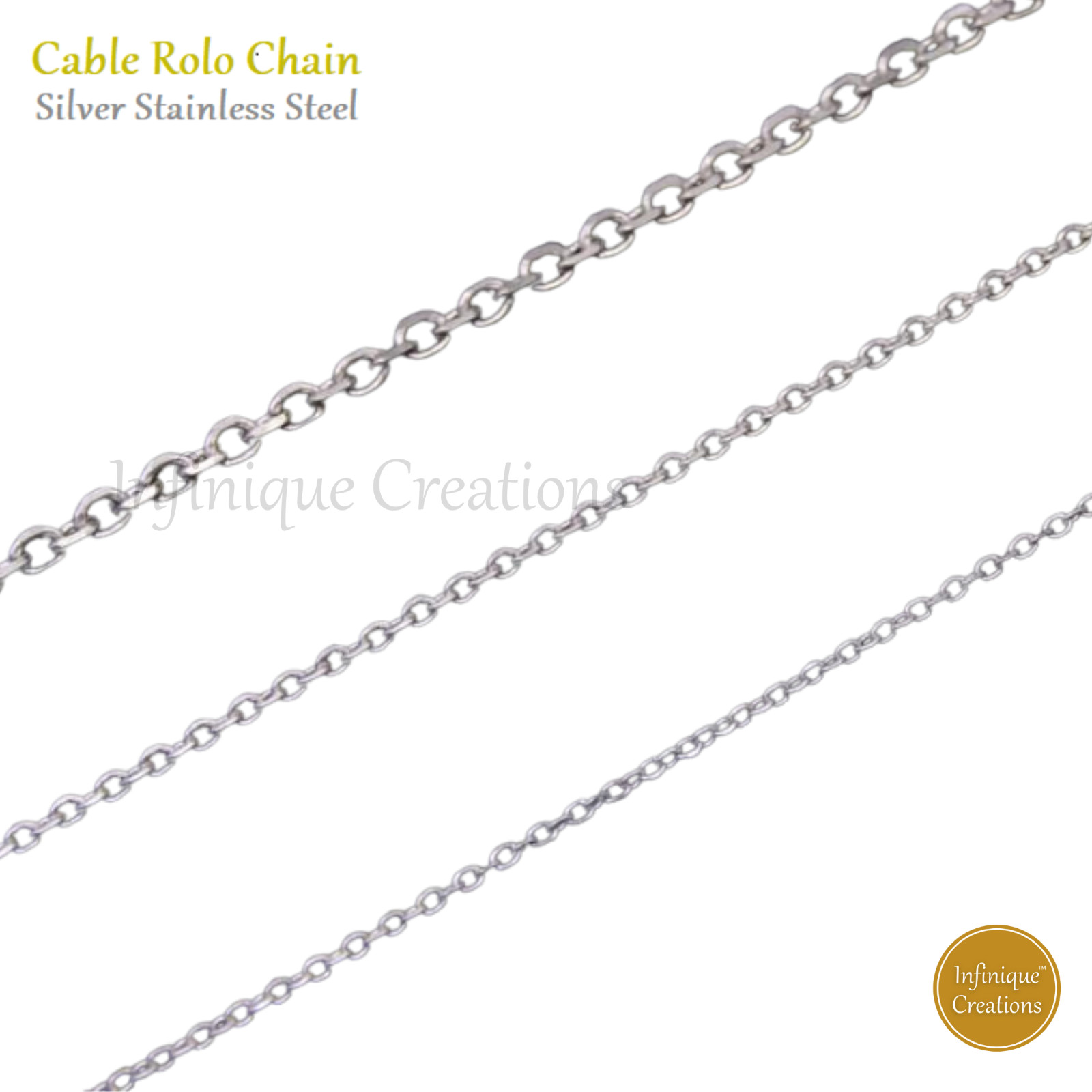 Stainless Steel Silver Cable Rolo Link Chain Necklace Men Women 1.5mm-8mm 7-38″