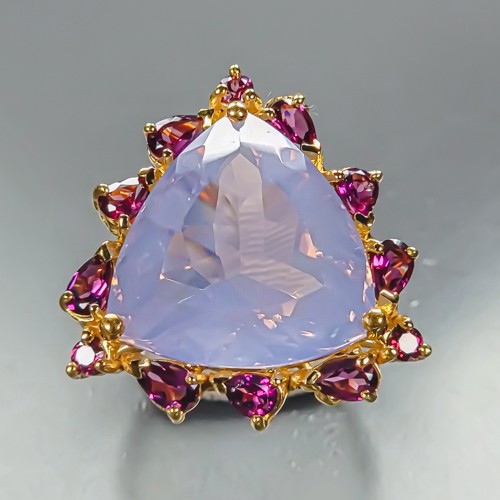 GEM 24 ct+ Natural Lavender Quartz Ring 925 Sterling Silver Size 8.5 /R477536