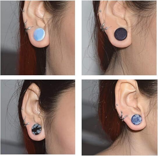 10pcs Wholesale Ear Plugs Double Flared Tunnels Mix Style Expander Gauge 2g-3/4″