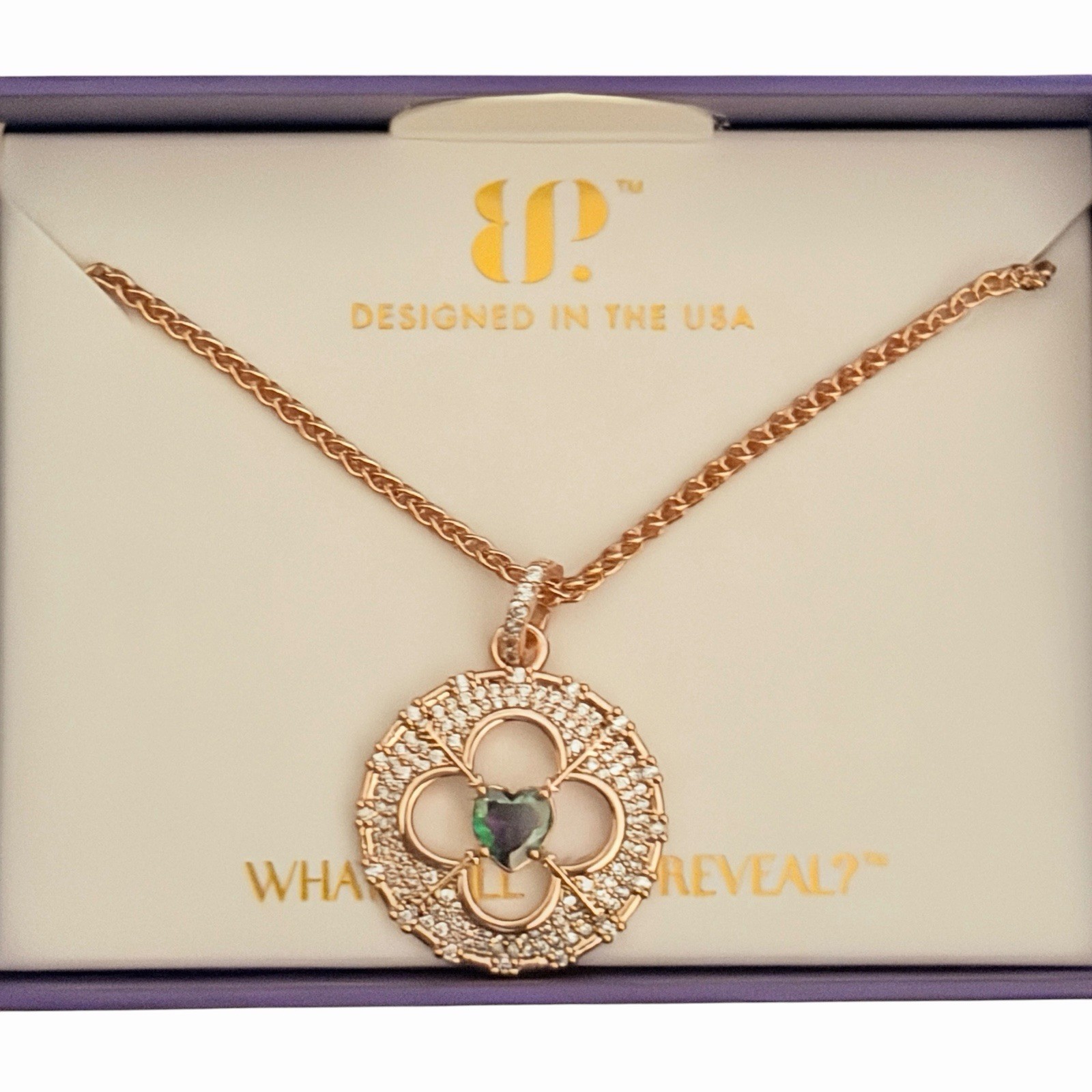 Bomb Party June Heart Clover “Designer Details” NK76173 Alexandrite on Rose Gold