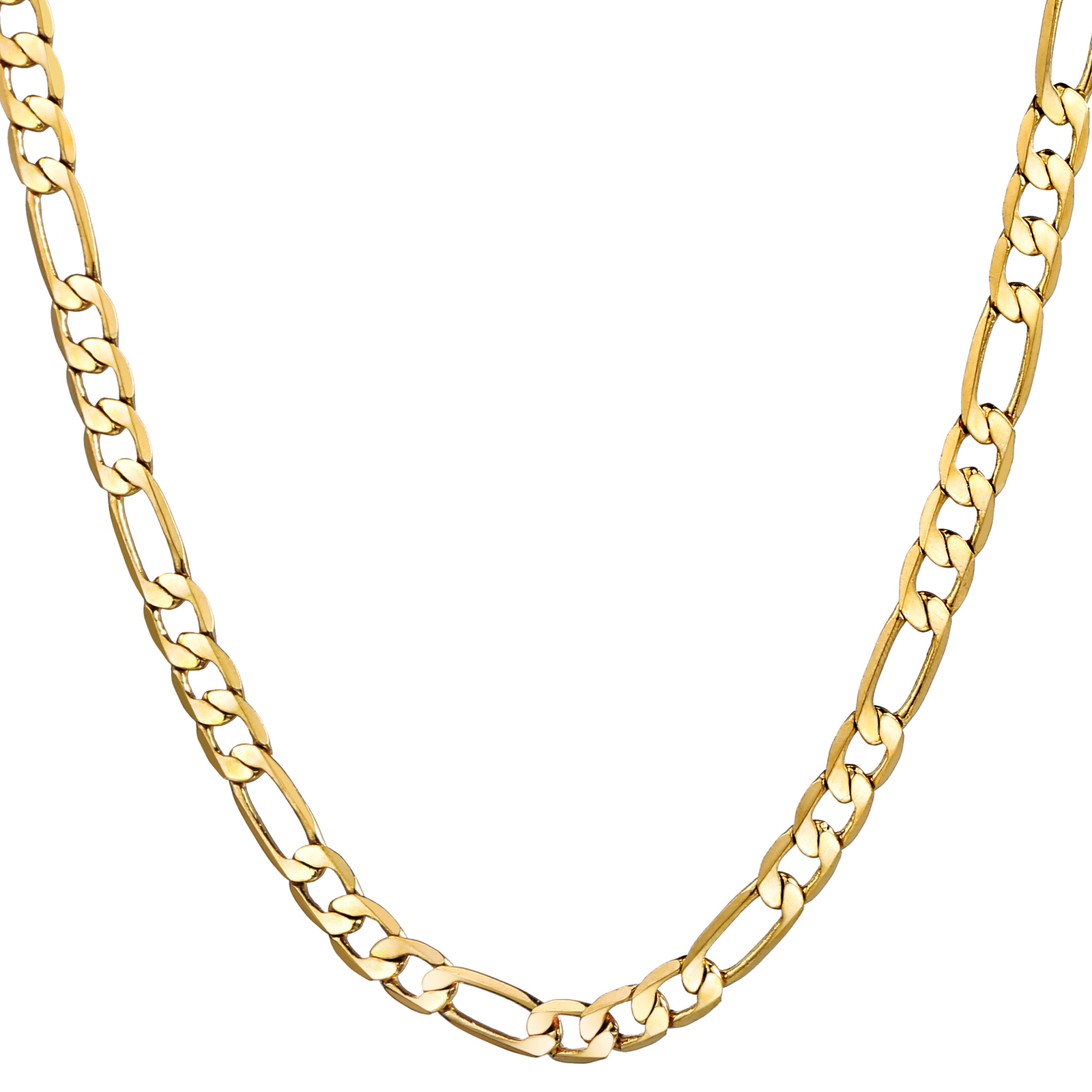 6mm 18″-24″ Male Figaro Necklace Chain Yellow Gold Plated Men’s Jewelry