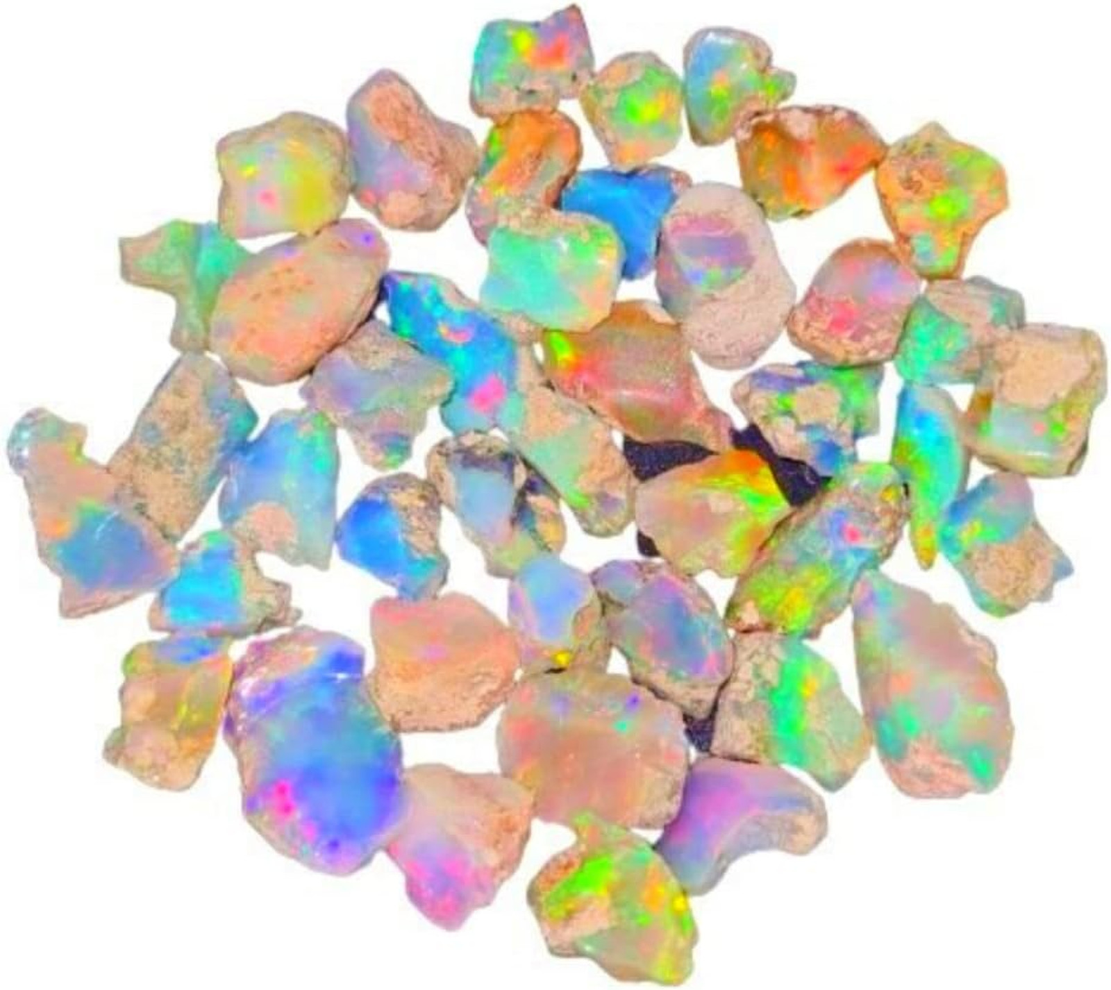 Ethiopian Opal Rough 100 Carats Uncut Natural Loose Gemstones 10-15mm Mixed