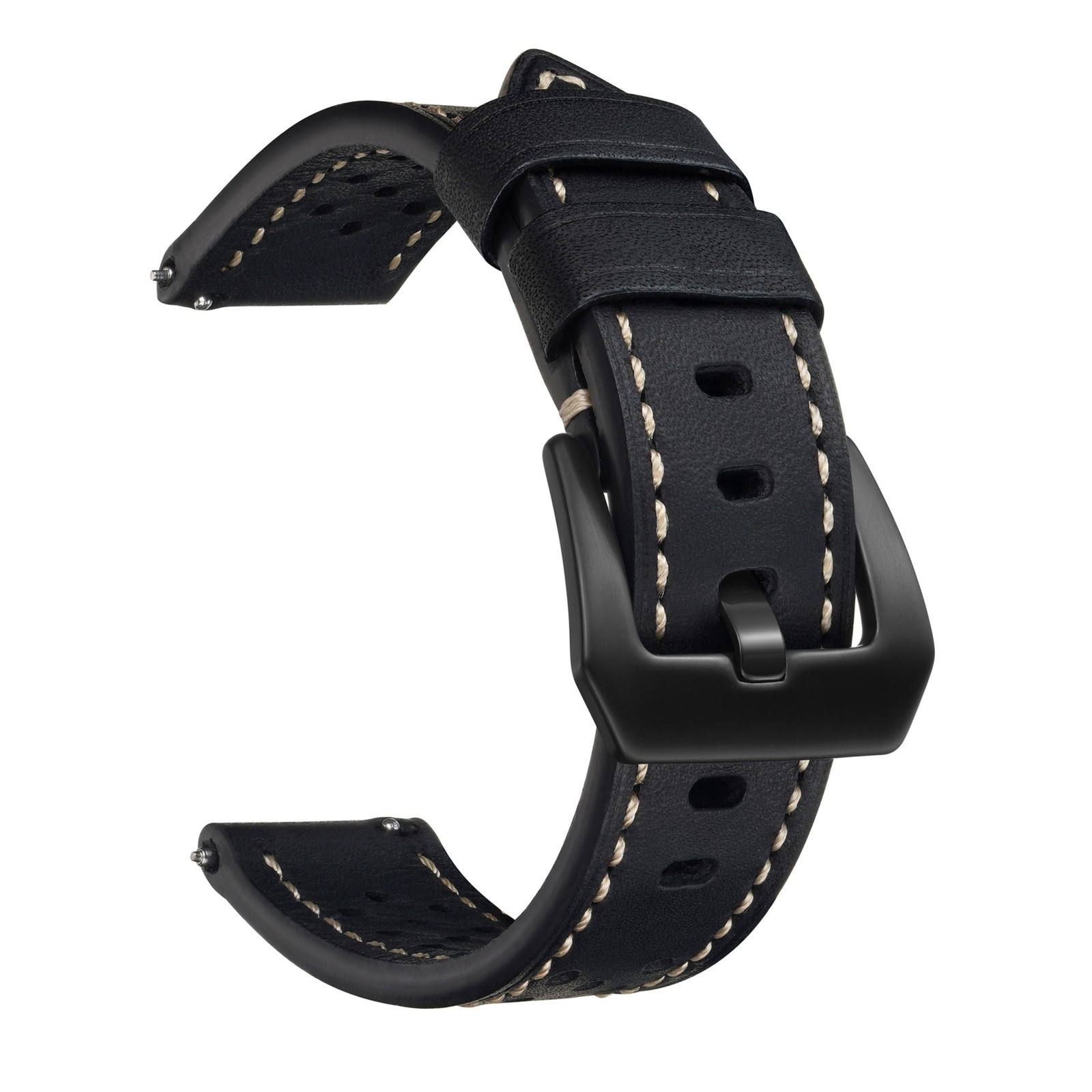 Perforated Breathable Genuine Leather Watch Band Strap 20 22 24 26mm for Panerai