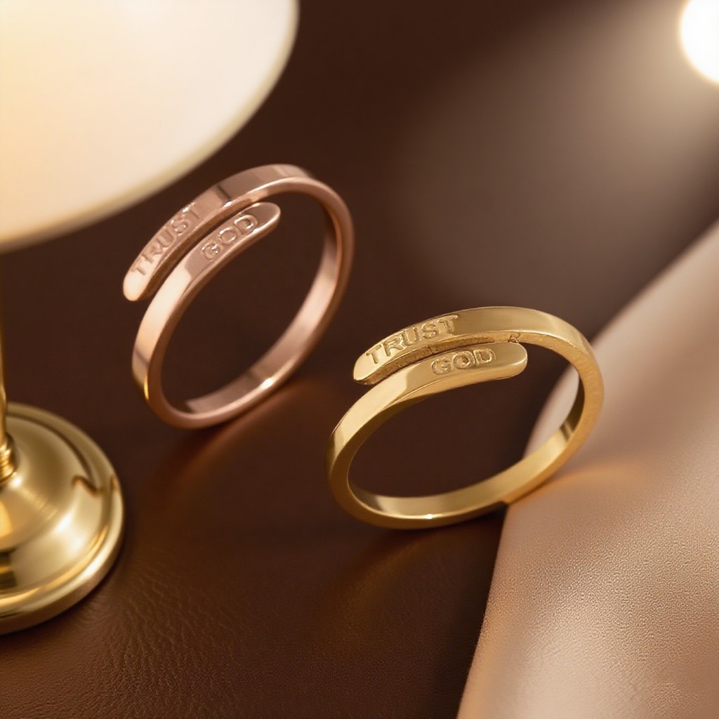 Adjustable Opening Trust God Ring Believe God Couple Ring Men’s And Women’s