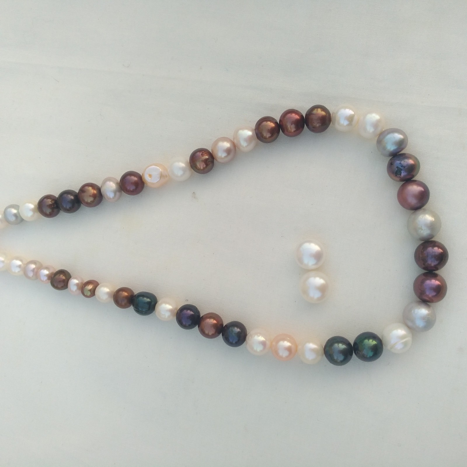 18″ New AAA South Sea Multi-color White Pearl Necklace earrings 14k Gold P