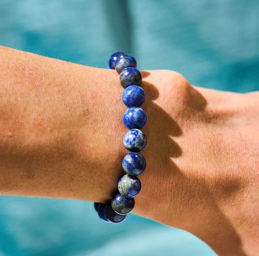 Lapis Lazuli Bracelet 8mm Round Healing Crystal Gemstone Beaded Stretch Bracelet