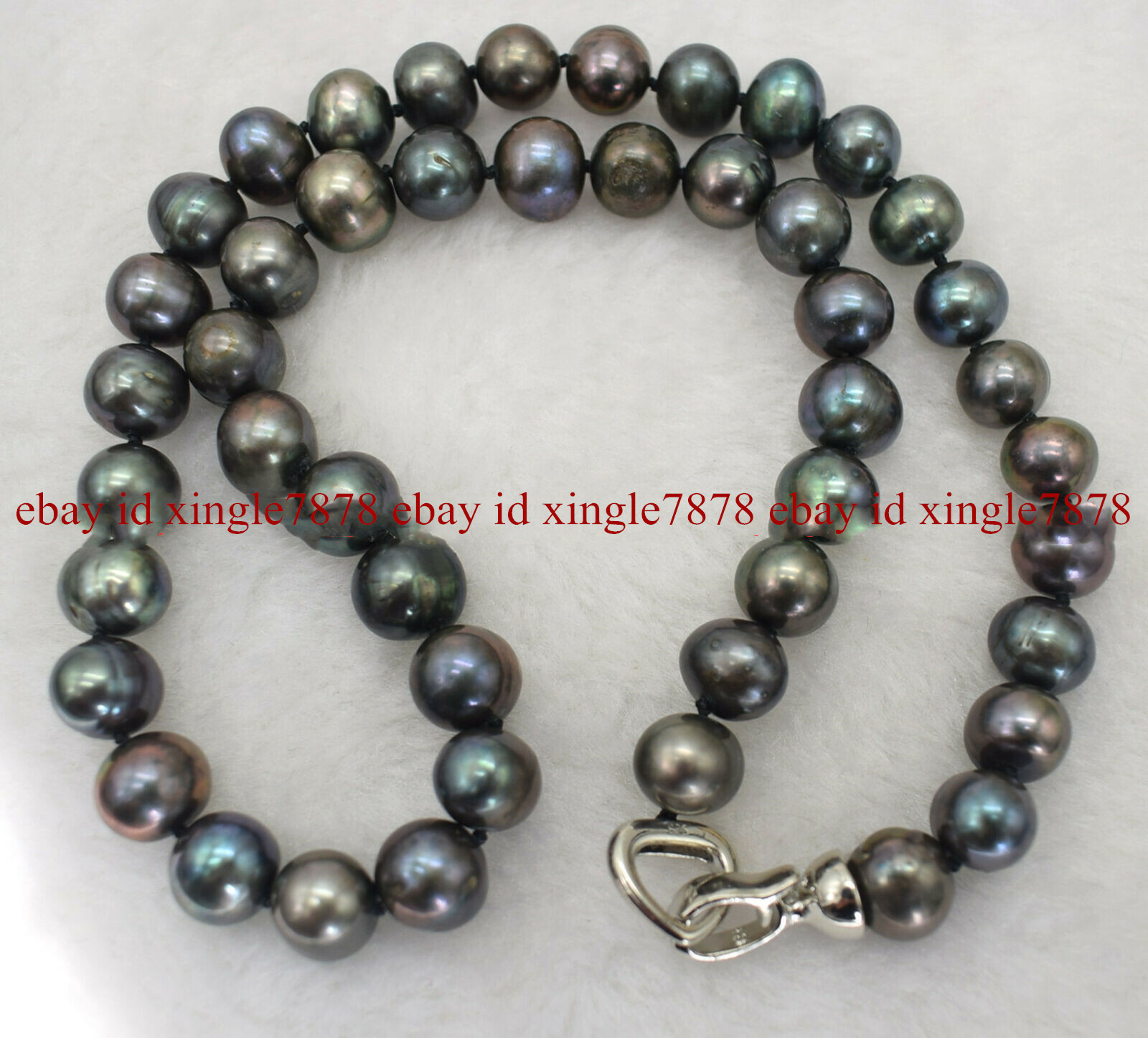 Natural 8-9mm Genuine Freshwater Black Pearl Necklace 20″