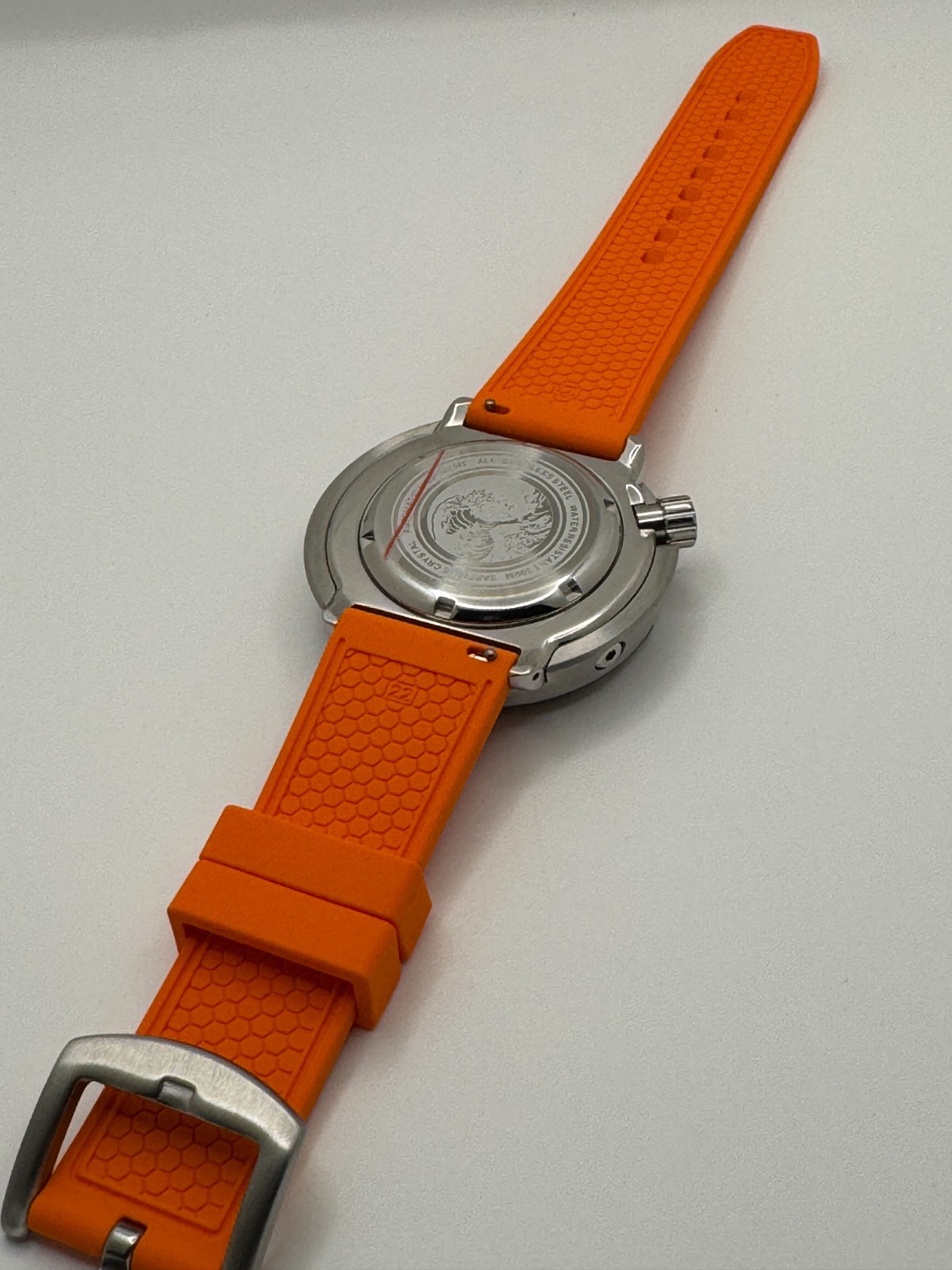 KRAKEN Automatic Dive Watch 300M NH35 Sapphire Steel Black Orange Diver