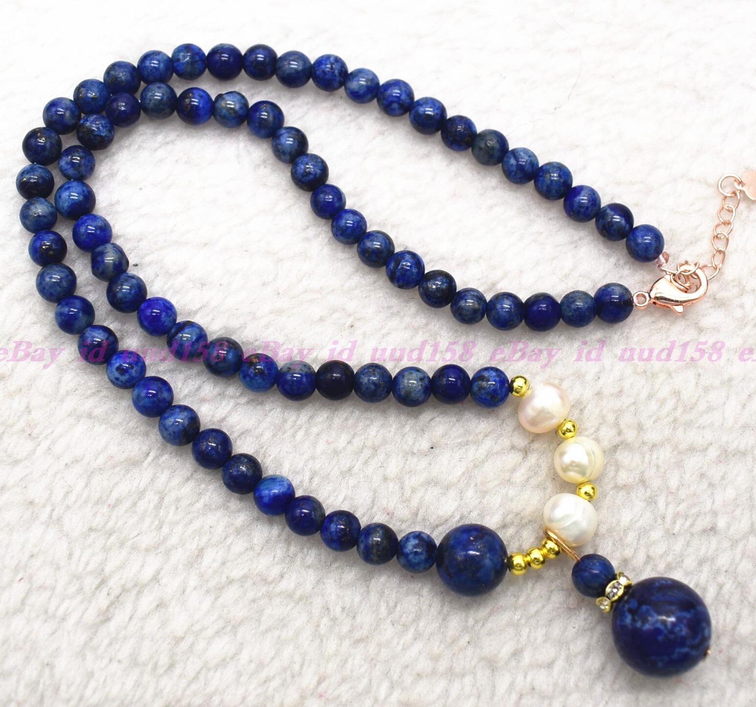 Genuine 6mm Natural Blue Lapis Lazuli Round Gemstone Beads Necklace 16-28 in
