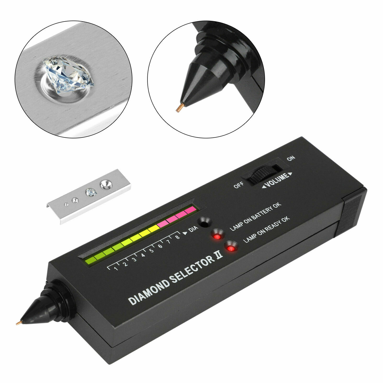 Jewelry Gemstone Testing Tool Kit Portable Diamond Tester Selector Illuminated