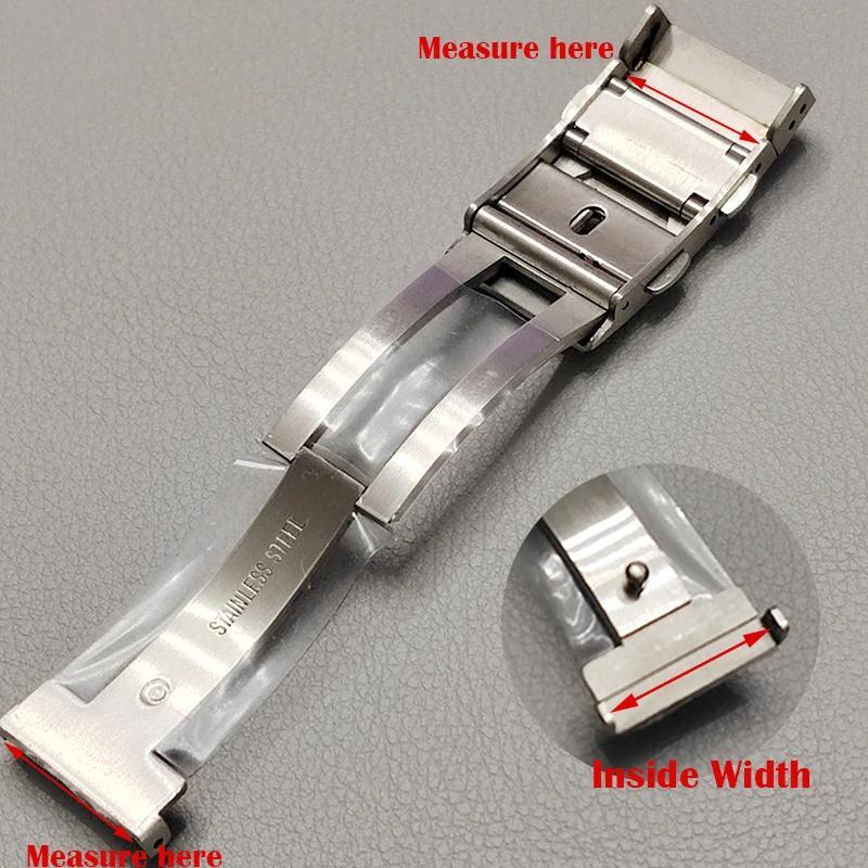 18/20/22mm 316L Stainless Steel Watch Clasp Adjustable Folding Buckle Metal