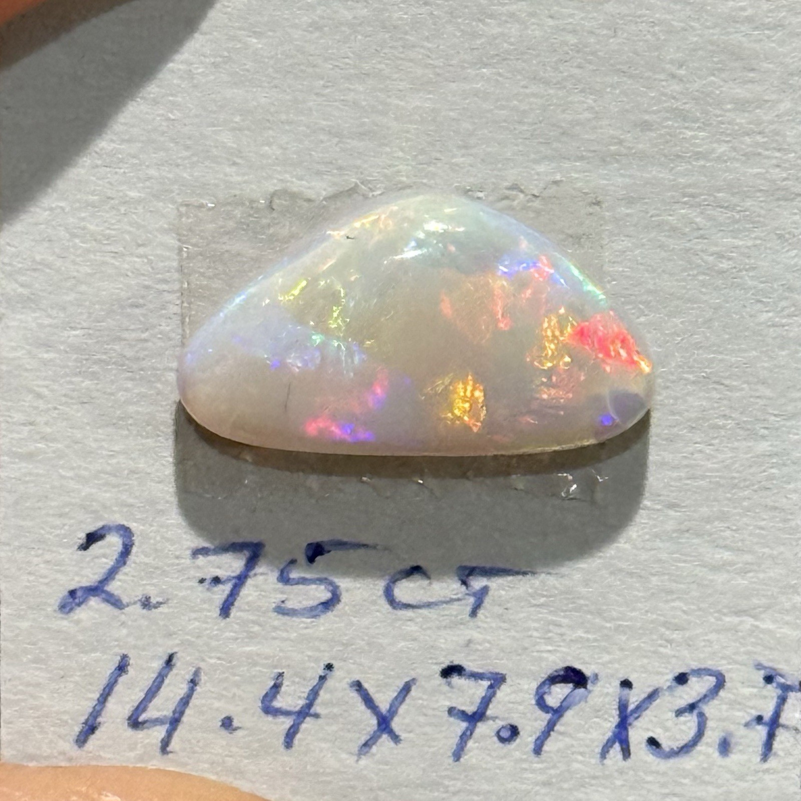 2.75ct 14.4×7.9×3.7mm Lightning Ridge Australian Crystal Opal Cabochon Gem