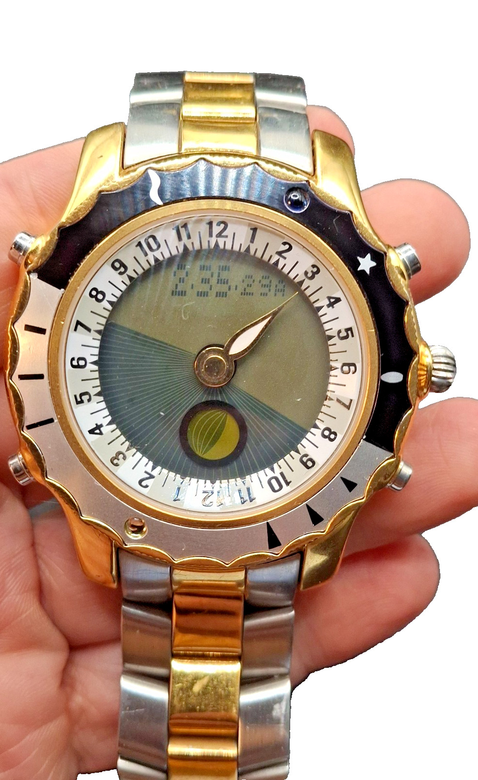 YES Solstice Analog-Digital Watch Solar Lunar Wristwatch Classic Design