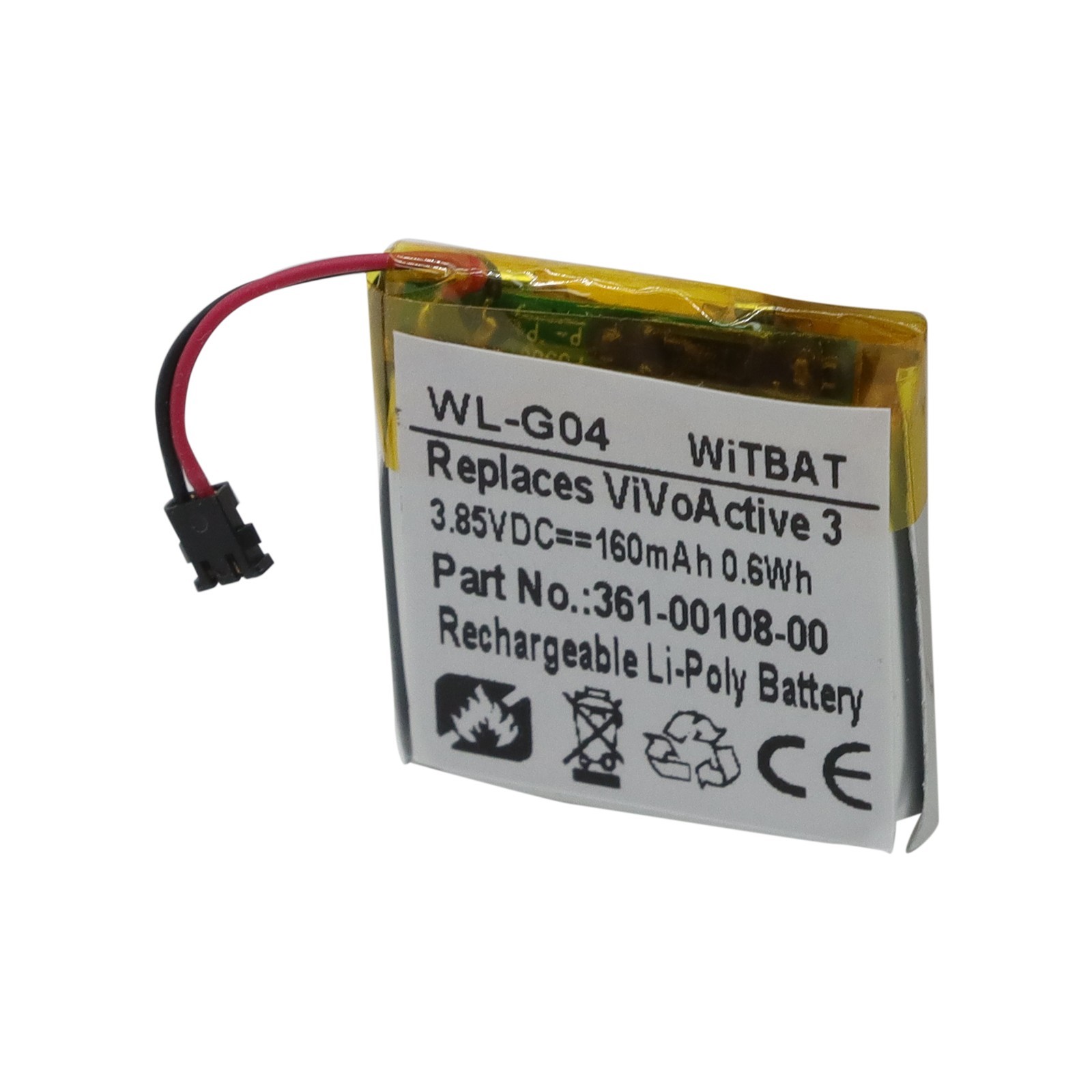 160mAh 361-00108-00 Battery Replacement for Garmin Vivoactive 3 GPS Smartwatch