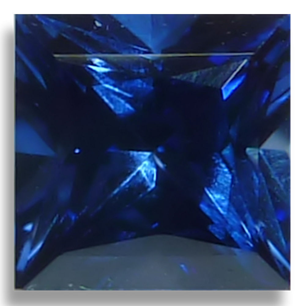 Lab Created Sapphire Blue Square Faceted Loose Gemstones Fine Cut AAA
