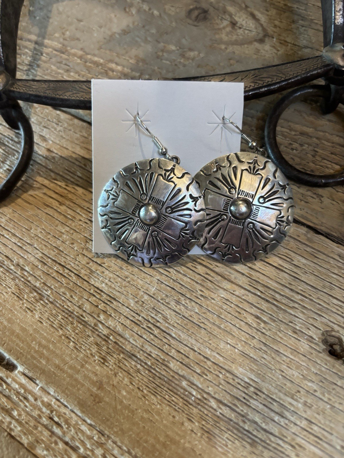 Native Sterling Silver 925 Dangle Drop Earrings French Wire Signed S. Willie