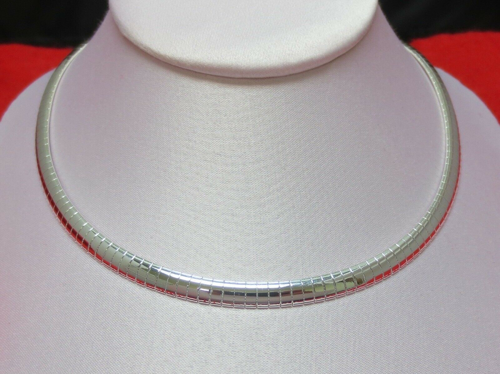 20″ 6MM STERLING SILVER PLATED OMEGA CHAIN NECKLACE